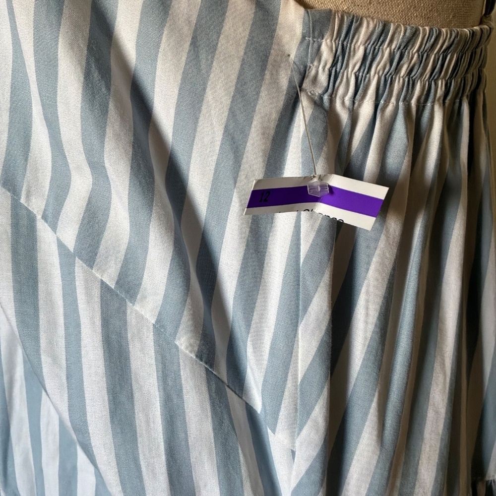 New Rag & Bone Dress Leilah Poplin Maxi Dress Light Blue White Stripe Size M & L - Picture 6 of 10